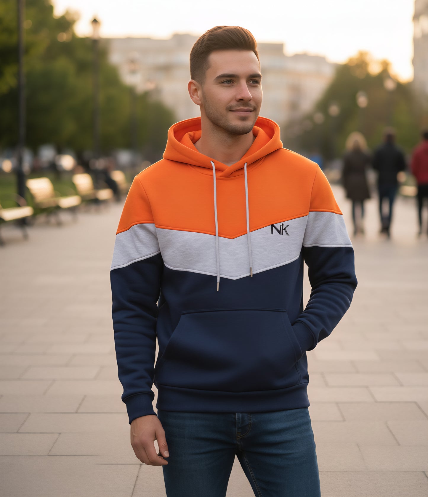 NK three colour hoodie