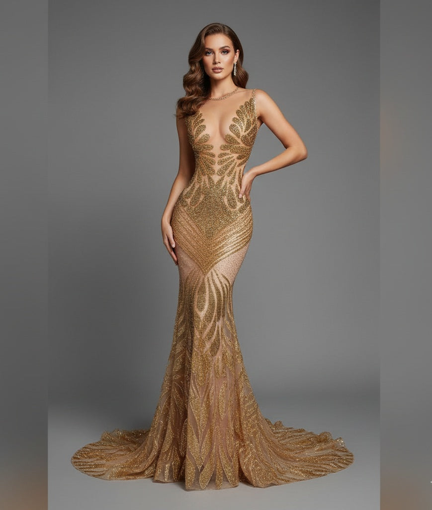 Mecca 360 Rhinestone Mermaid Dress