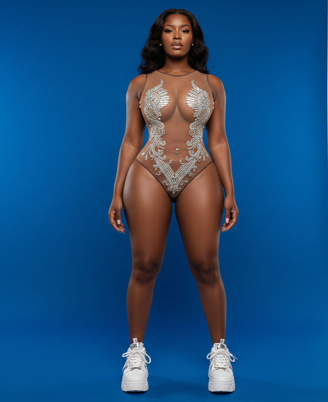 Ellocin Rhinestone Bodysuit