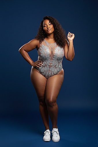 Gabrielle Shimmer Rhinestone Bodysuit