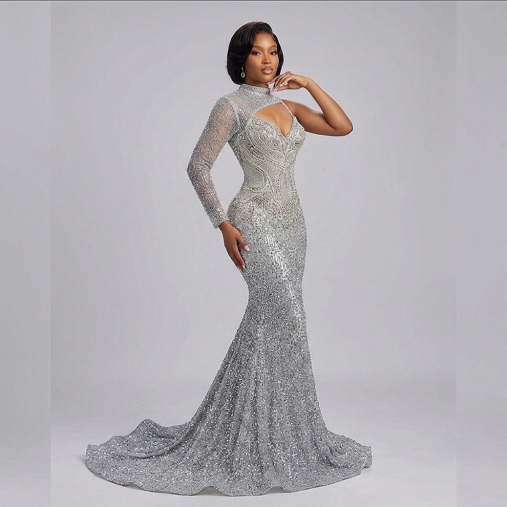 Sahara Viking Rhinestone Mermaid Dress