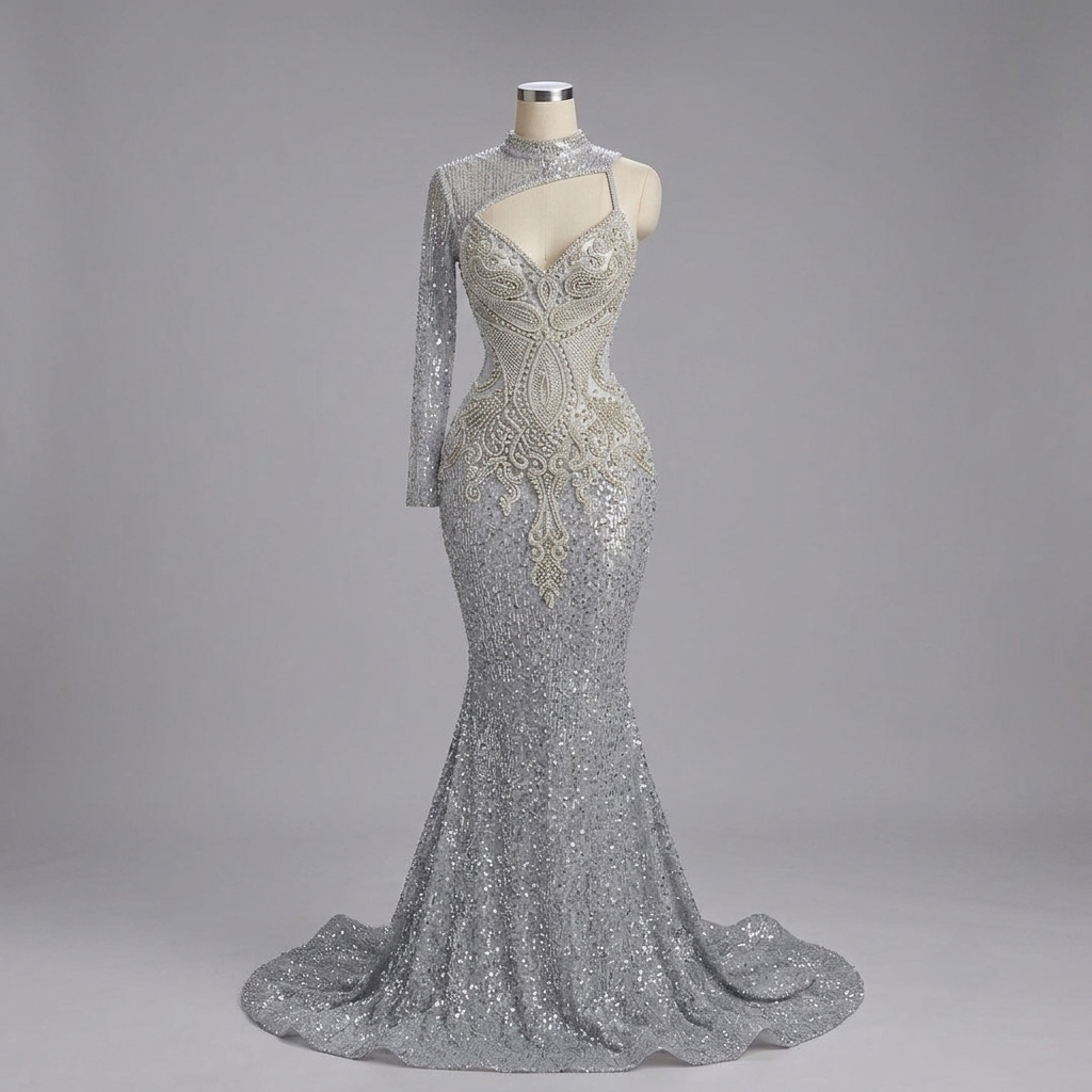 Sahara Viking Rhinestone Mermaid Dress
