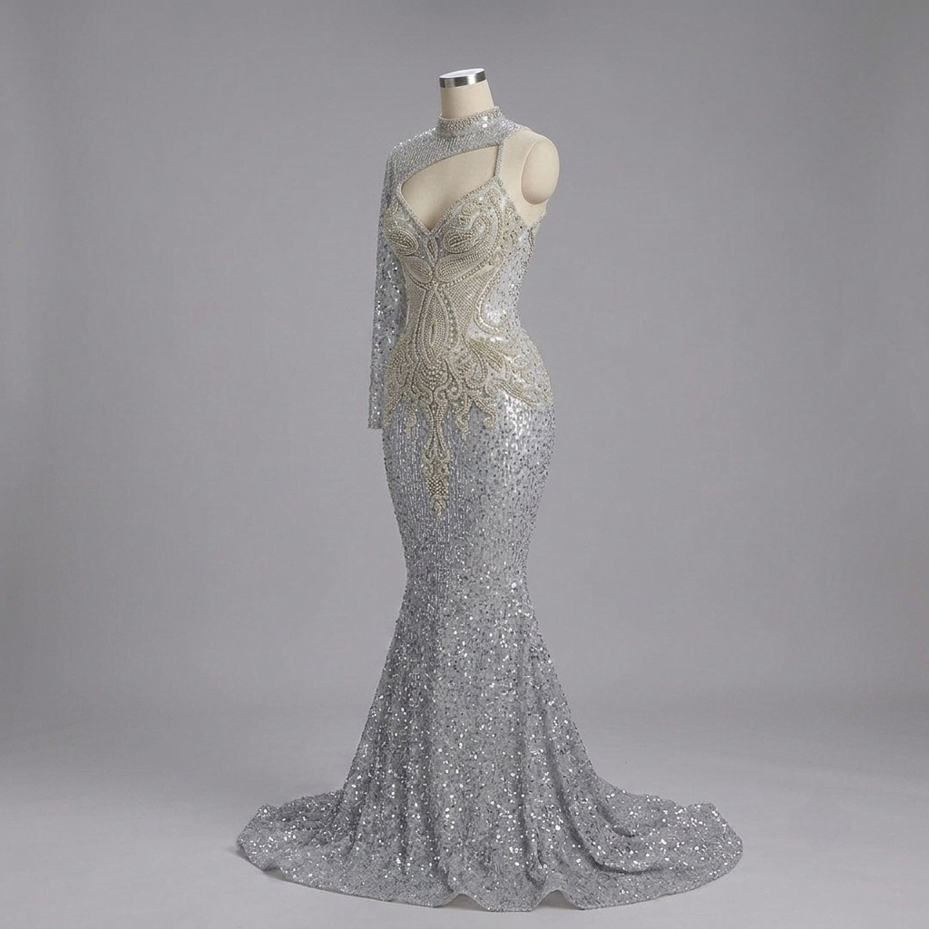 Sahara Viking Rhinestone Mermaid Dress