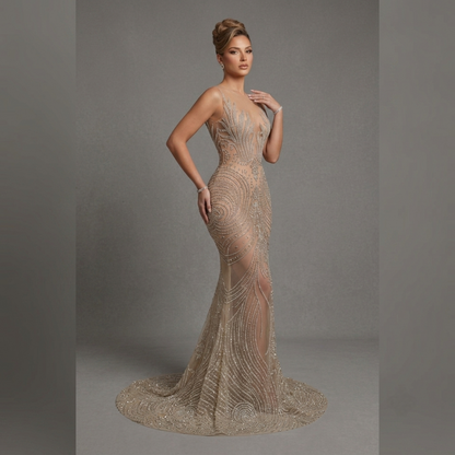 Fuego Rhinestone Mermaid Gown