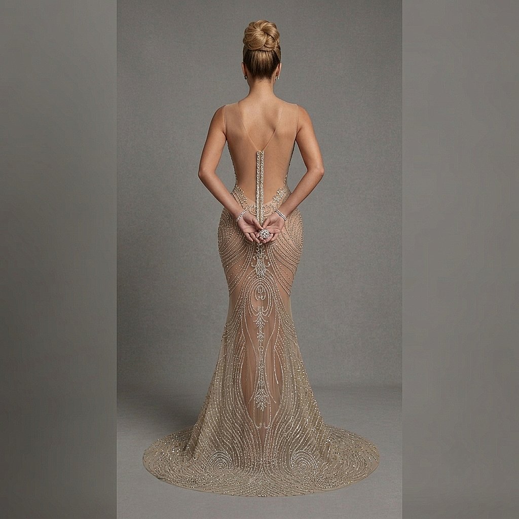 Fuego Rhinestone Mermaid Gown