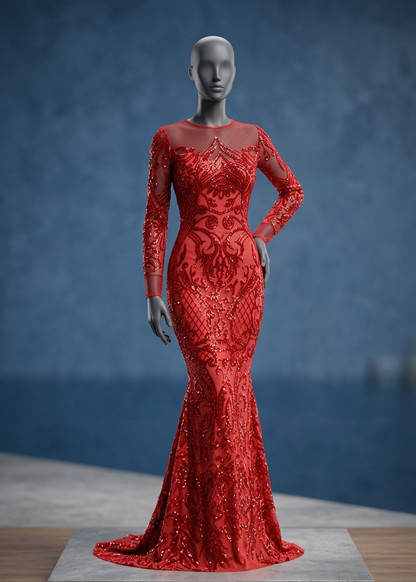 Camparie Long Sleeve Mermaid Dress