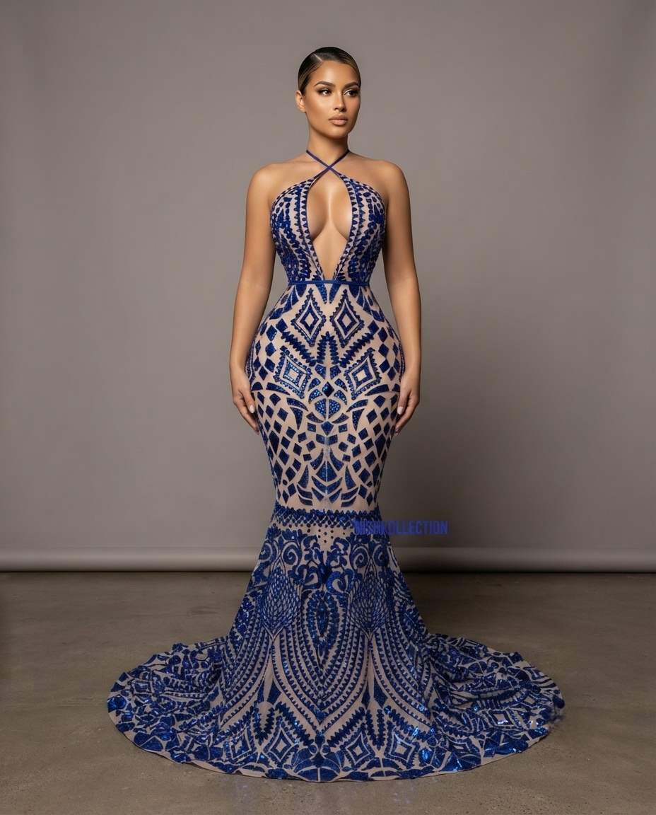 Mia Allele spaghetti sequin mermaid dress