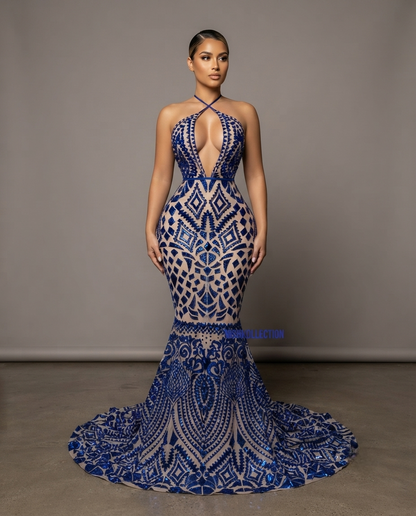 Mia Allele spaghetti sequin mermaid dress