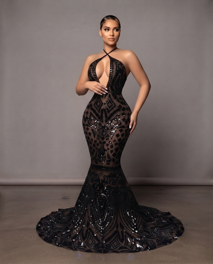 Mia Allele spaghetti sequin mermaid dress