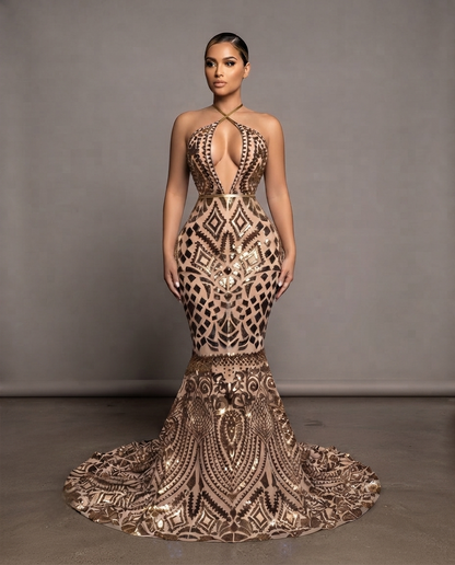 Mia Allele spaghetti sequin mermaid dress