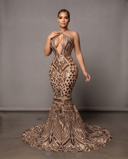 Mia Allele spaghetti sequin mermaid dress