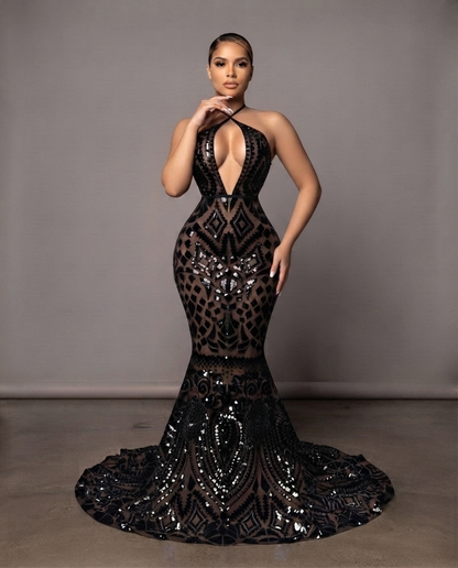 Mia Allele spaghetti sequin mermaid dress