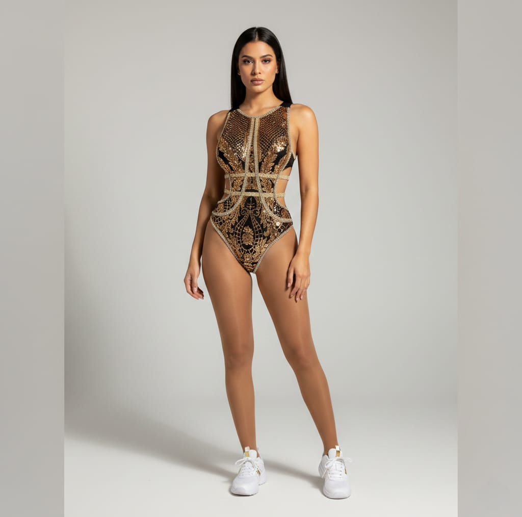 Baila Sequin One Piece Bodysuit