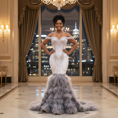 Shimmer Crystal Glitter Mermaid Dress