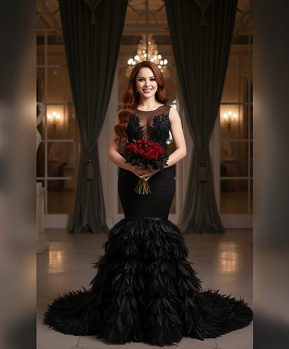 Snowflake Feather Gown