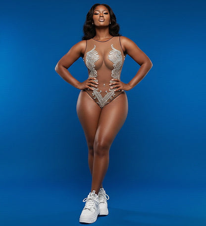 Ellocin Rhinestone Bodysuit