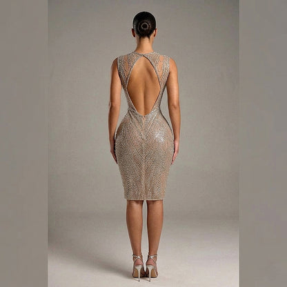 Zandria Midi Rhinestone Dress