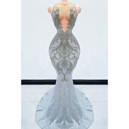 Phayrah Rhinestone Mermaid Gown