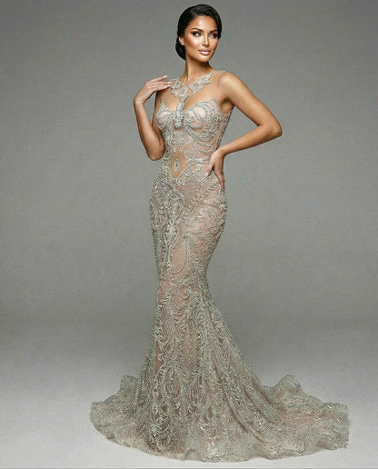 Aurora Rhinestone Mermaid Dress