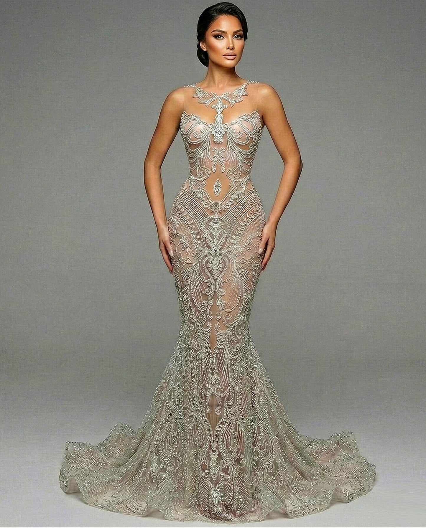 Aurora Rhinestone Mermaid Dress