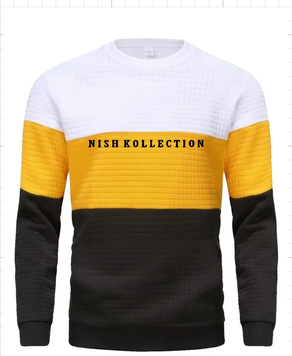 Nish Kollection long sleeve three colour tshirt