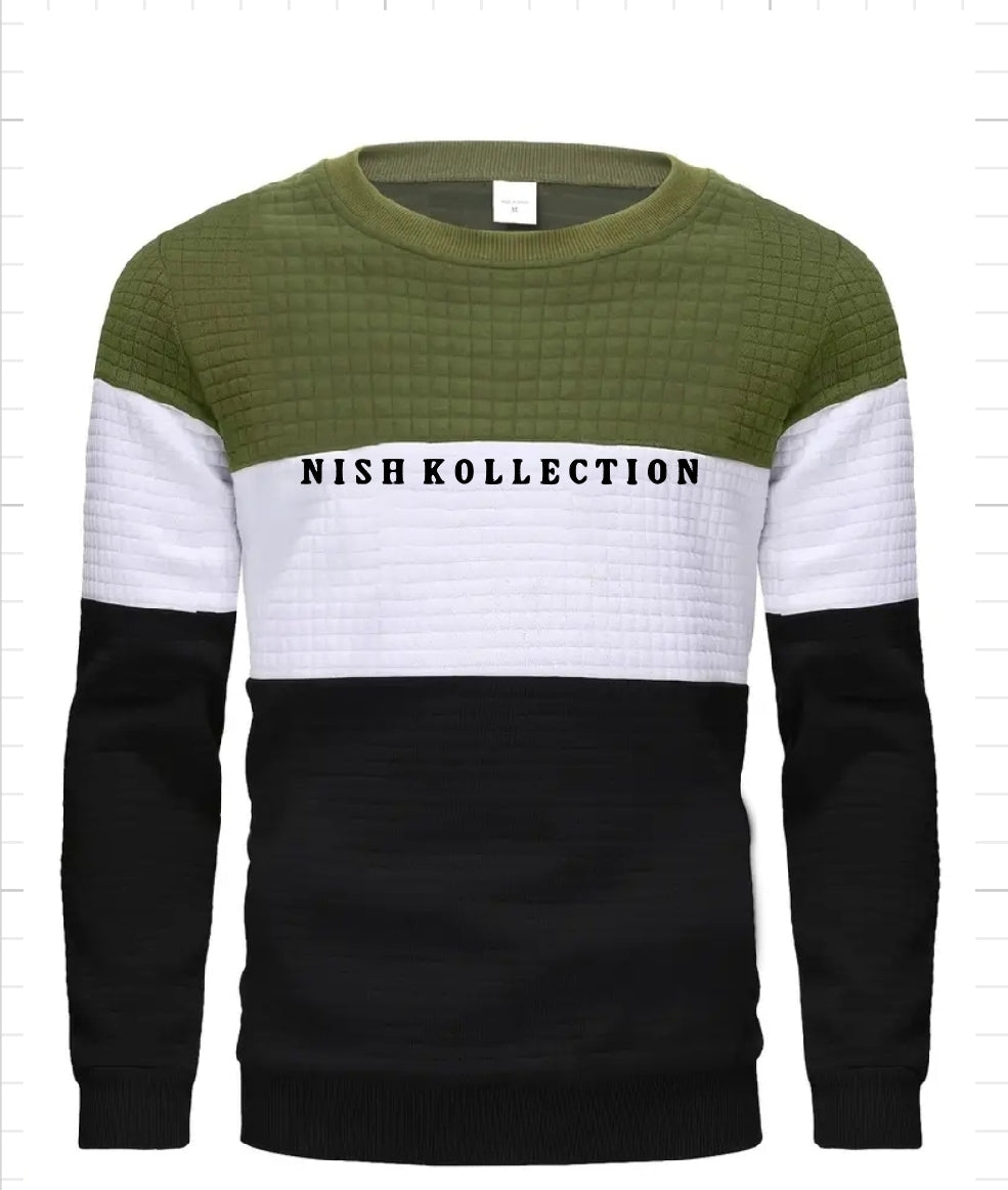 Nish Kollection long sleeve three colour tshirt