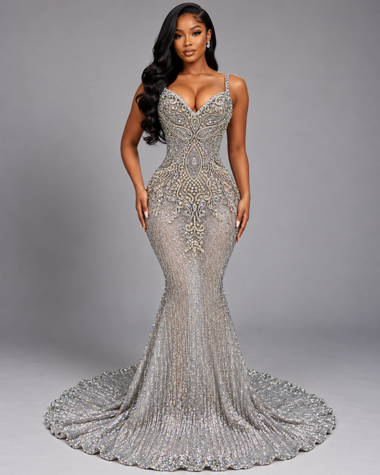 Viking Rhinestone Mermaid Dress