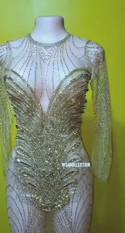Shimmer Maze Glitter Mermaid Gown