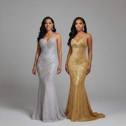 Azuri Rhinestone Mermaid Dress