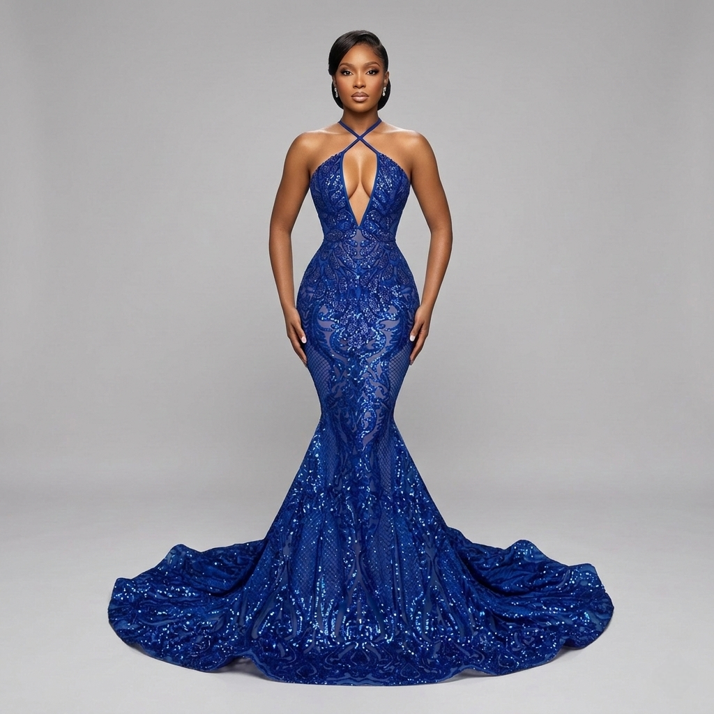 Stella Rhinestone Sequin Mermaid Dress