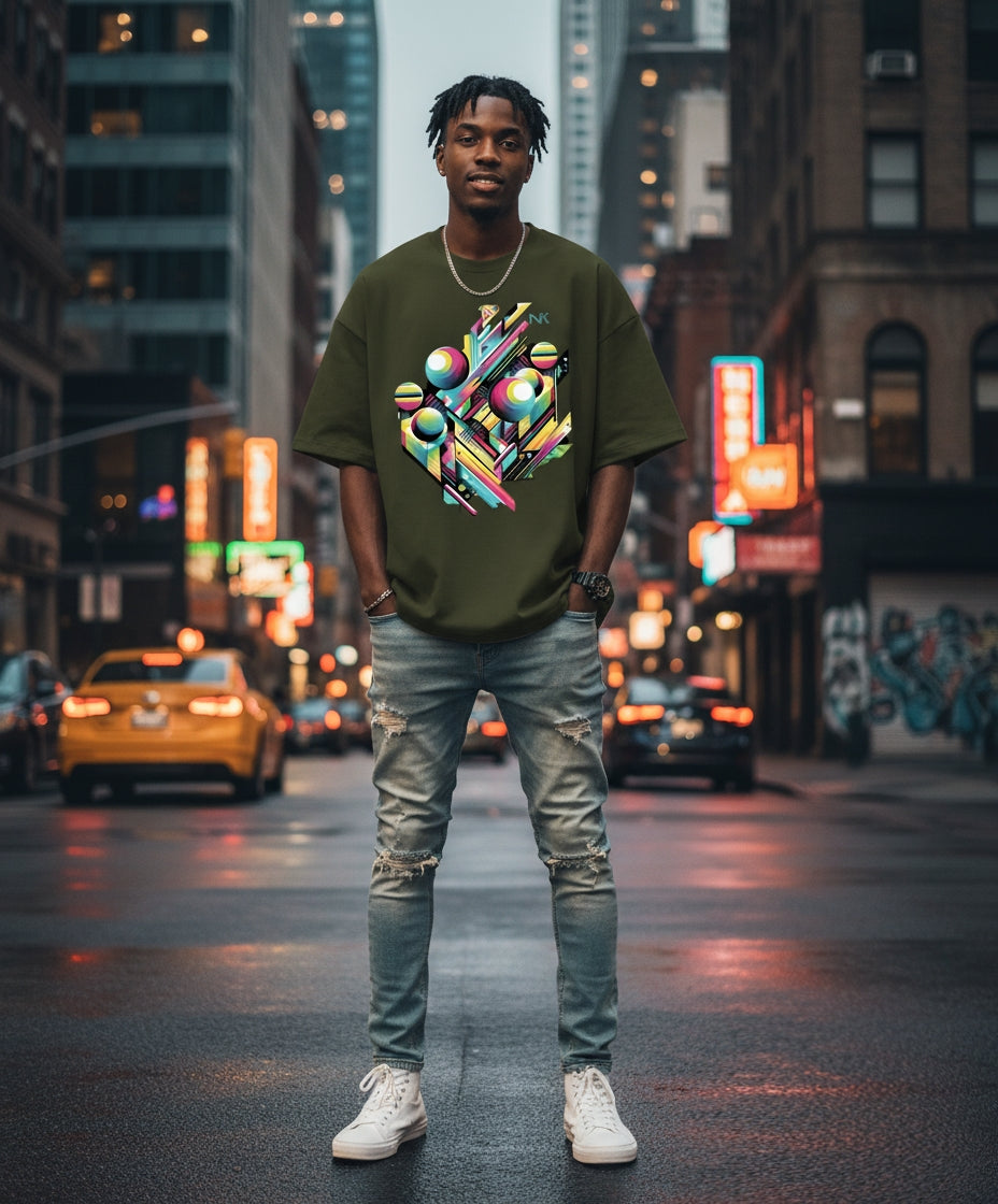 Cyberpunk 80s Retro Graphic Oversized Tee