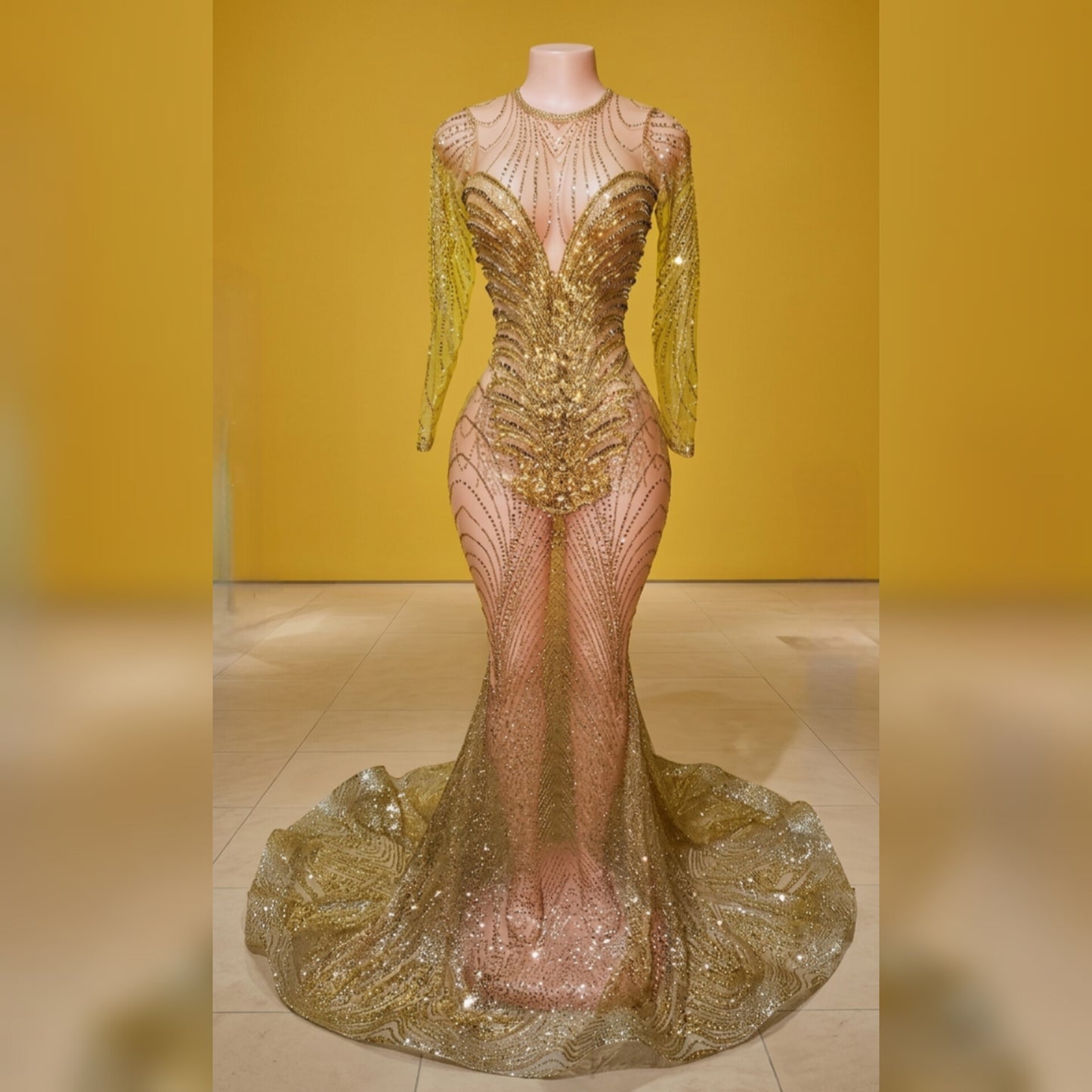 Shimmer Maze Glitter Mermaid Gown
