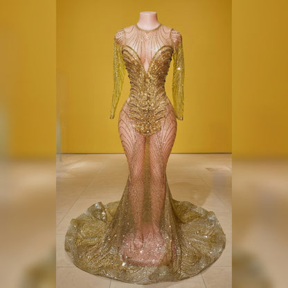 Shimmer Maze Glitter Mermaid Gown