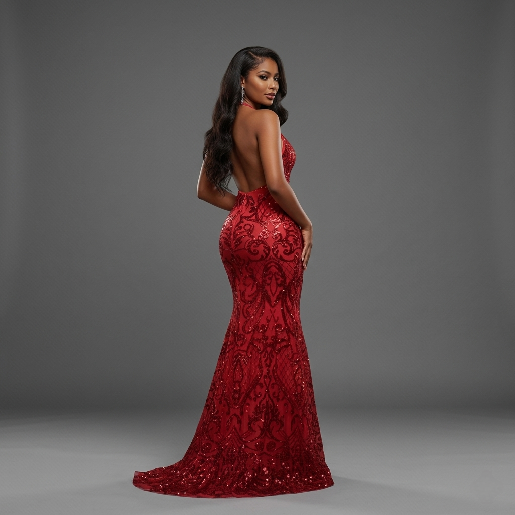 Sequin Stellah Spaghetti Strap Dress