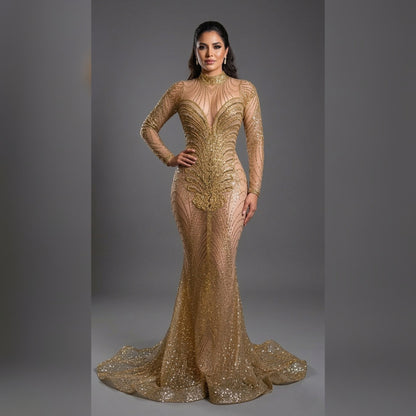 Shimmer Maze Glitter Mermaid Gown