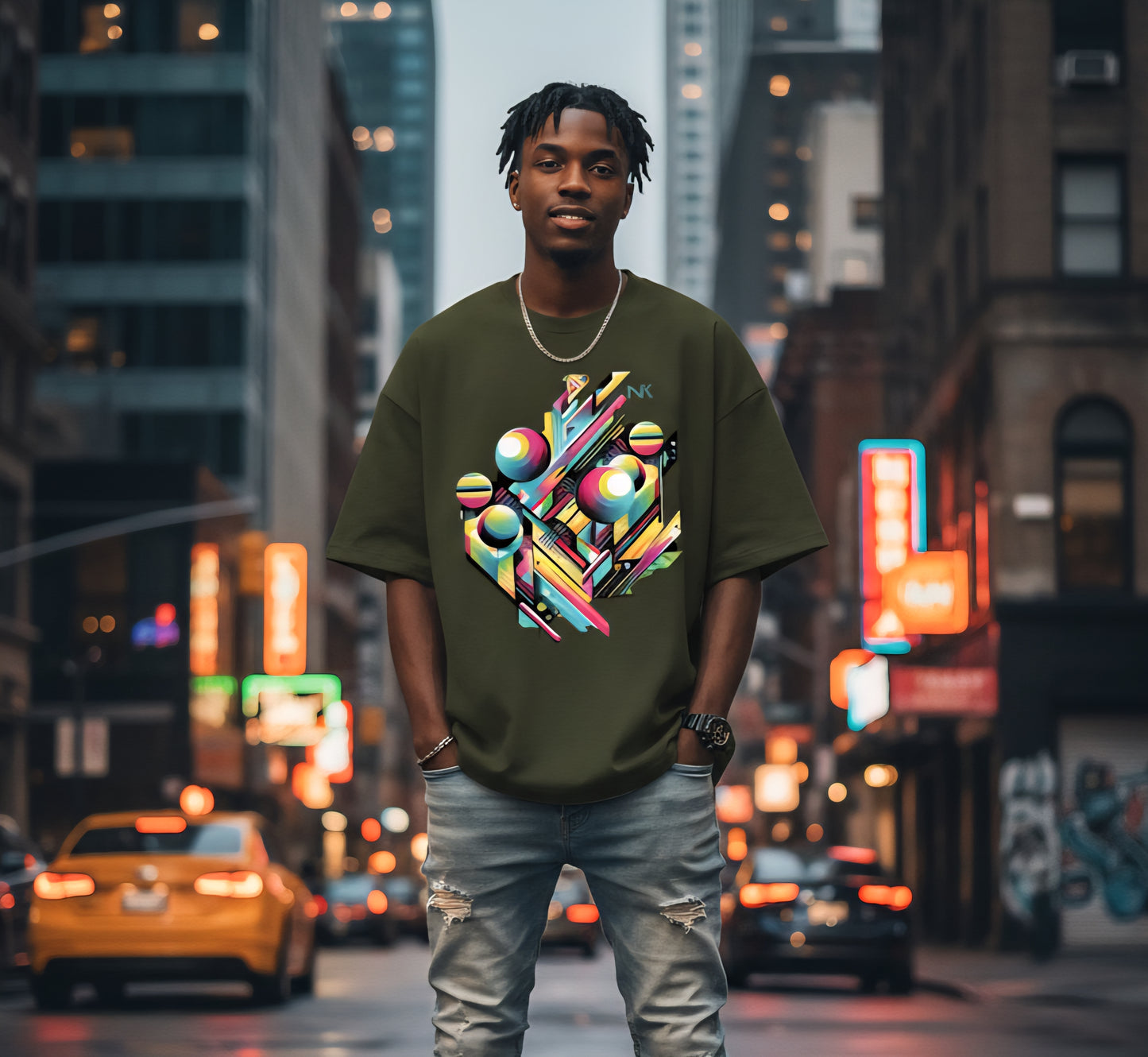 Cyberpunk 80s Retro Graphic Oversized Tee