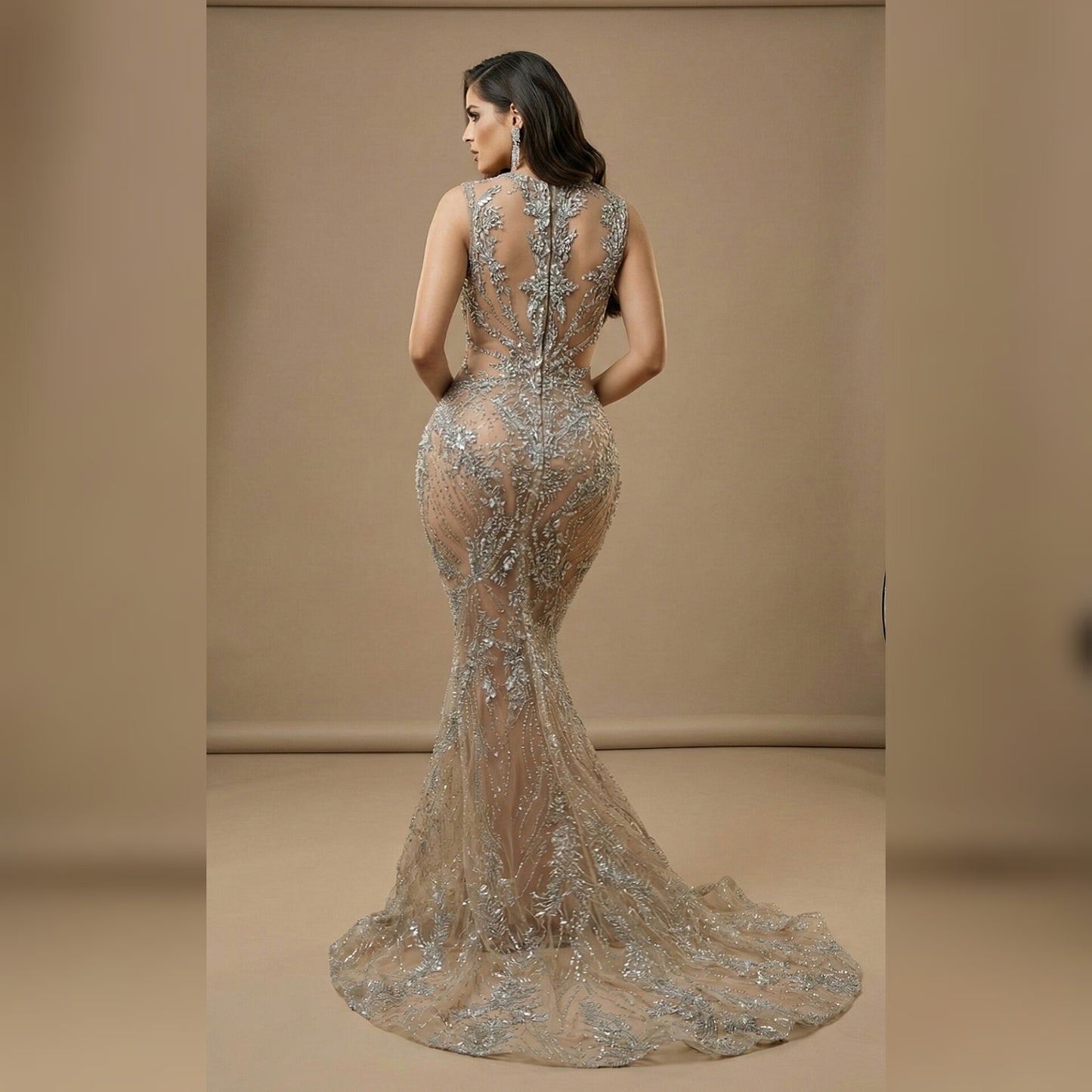 Ashanti Rhinestone Mermaid Dress