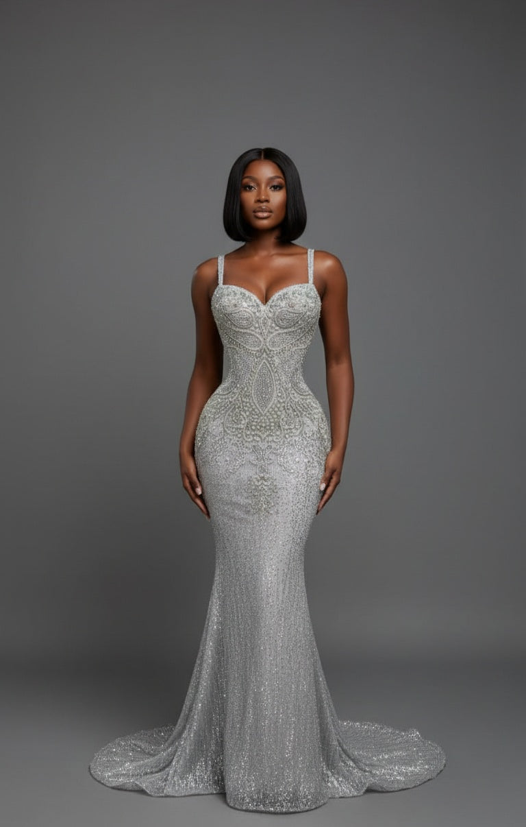 Viking Luxury Rhinestone Mermaid Prom Dress