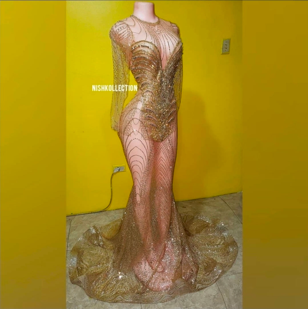 Shimmer Maze Glitter Mermaid Gown