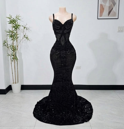 Viking Luxury Rhinestone Mermaid Prom Dress