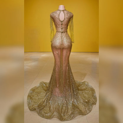 Shimmer Maze Glitter Mermaid Gown
