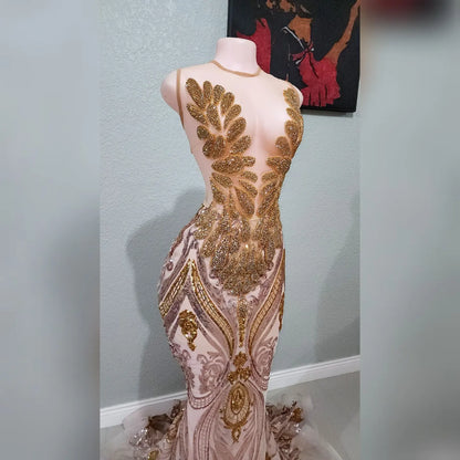 Gigi Amani Rhinestone Sequin Gown