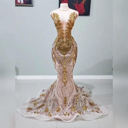 Gigi Amani Rhinestone Sequin Gown